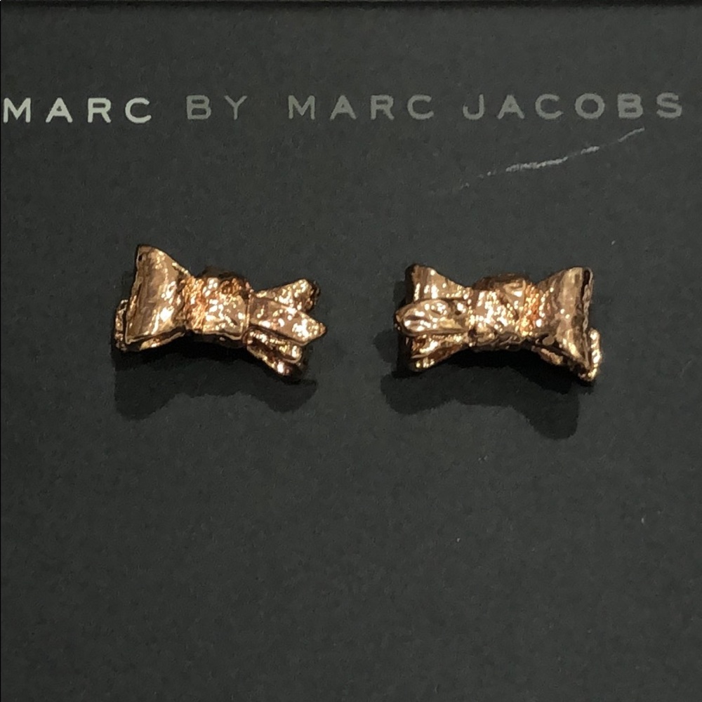 Marc By Marc Jacobs Rosegold Bow Studded Earrings